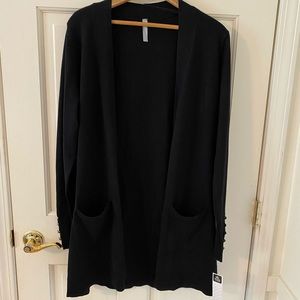 NWOT Black Open Cardigan by Massini. Size L.
